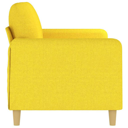 2Místná Pohovka Světle Žlutá 140 Cm Textil