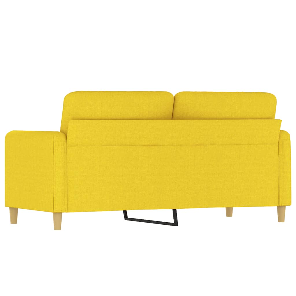 2Místná Pohovka Světle Žlutá 140 Cm Textil