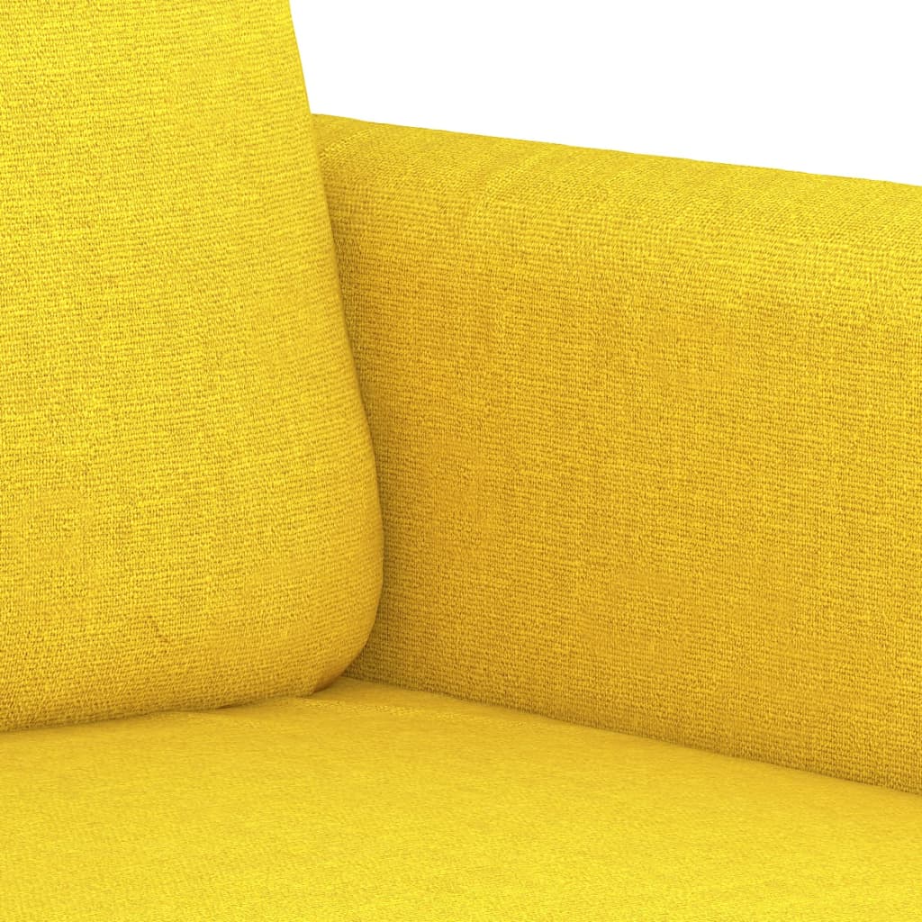 2Místná Pohovka Světle Žlutá 140 Cm Textil