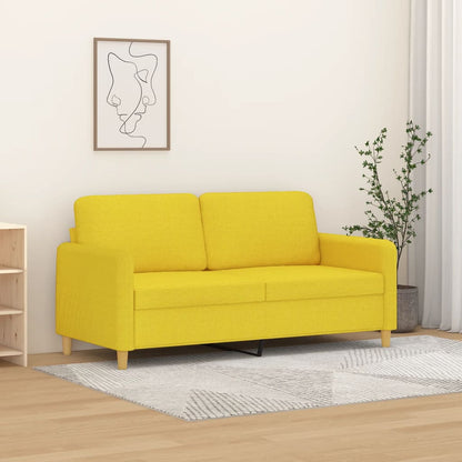 2Místná Pohovka Světle Žlutá 140 Cm Textil