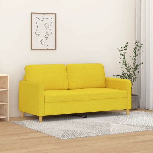 2Místná Pohovka Světle Žlutá 140 Cm Textil