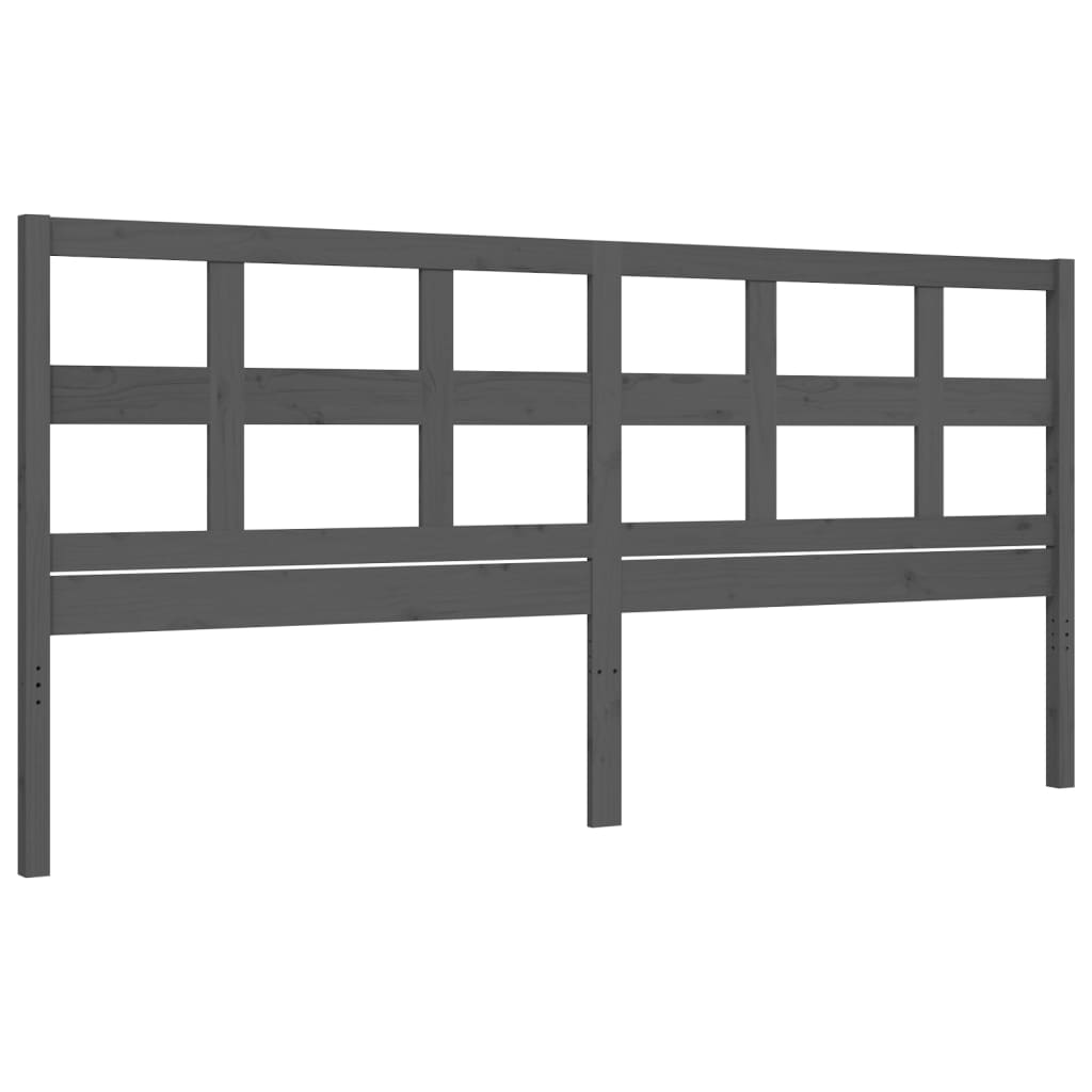 Rám Postele S Čelem Šedý 200 X 200 Cm Masivní Dřevo