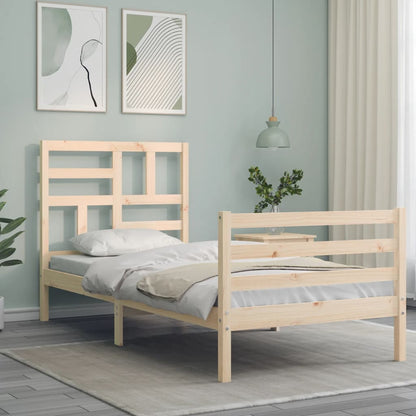 Rám Postele S Čelem 100 X 200 Cm Masivní Dřevo