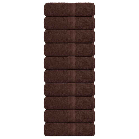 Ručníky Pro Hosty Frogn 10 Ks Hnědé 30X50 Cm 360 G/M²