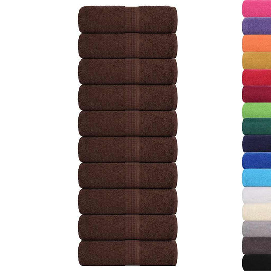 Ručníky Pro Hosty Frogn 10 Ks Hnědé 30X50 Cm 360 G/M²