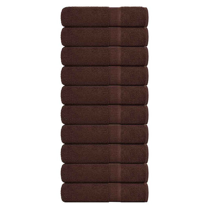 Koupelových Osušek 10 Ks Hnědé 360 G/M² 100% Bavlna Hnědá