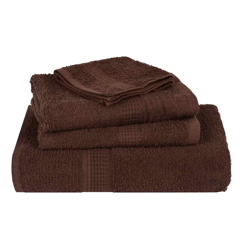 Koupelových Osušek 10 Ks Hnědé 360 G/M² 100% Bavlna Hnědá