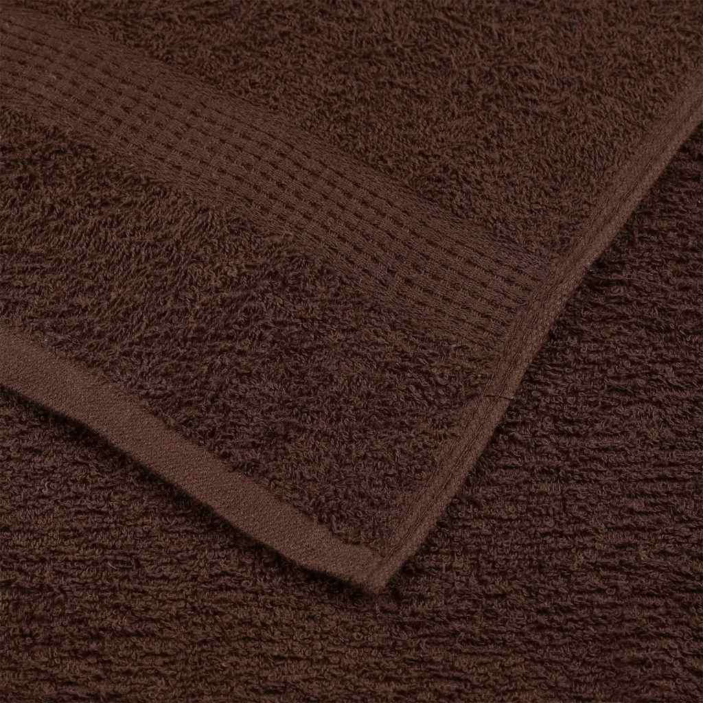 Koupelových Osušek 10 Ks Hnědé 360 G/M² 100% Bavlna Hnědá