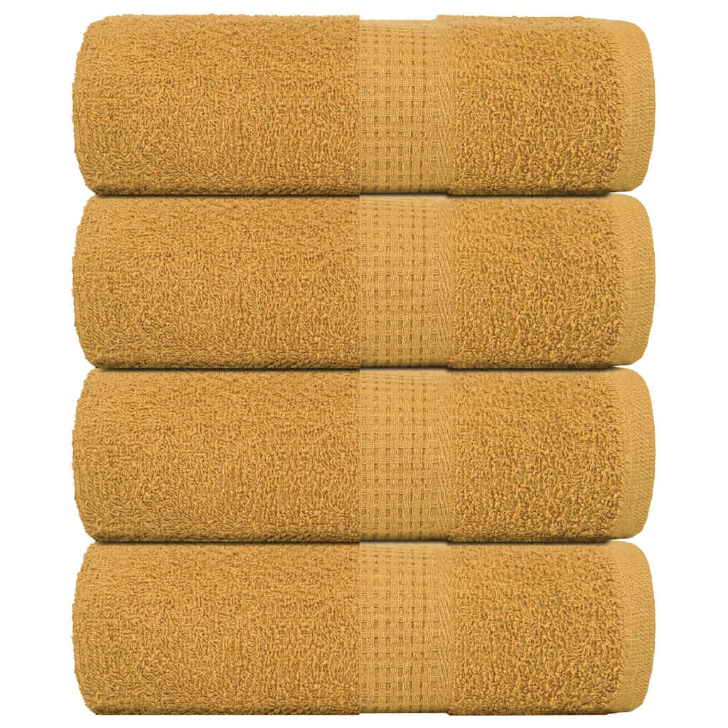 Ručníky 2 Ks Zlaté 360 G/M² 100% Bavlna Zlatá
