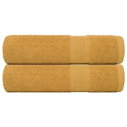 Ručníky 2 Ks Zlaté 360 G/M² 100% Bavlna Zlatá