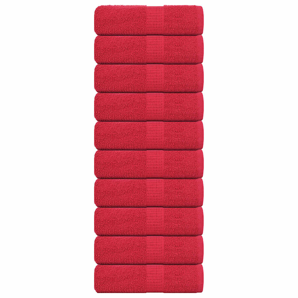 Sprchové Ručníky 10 Ks Červené 360 G/M² 100% Bavlna Červená