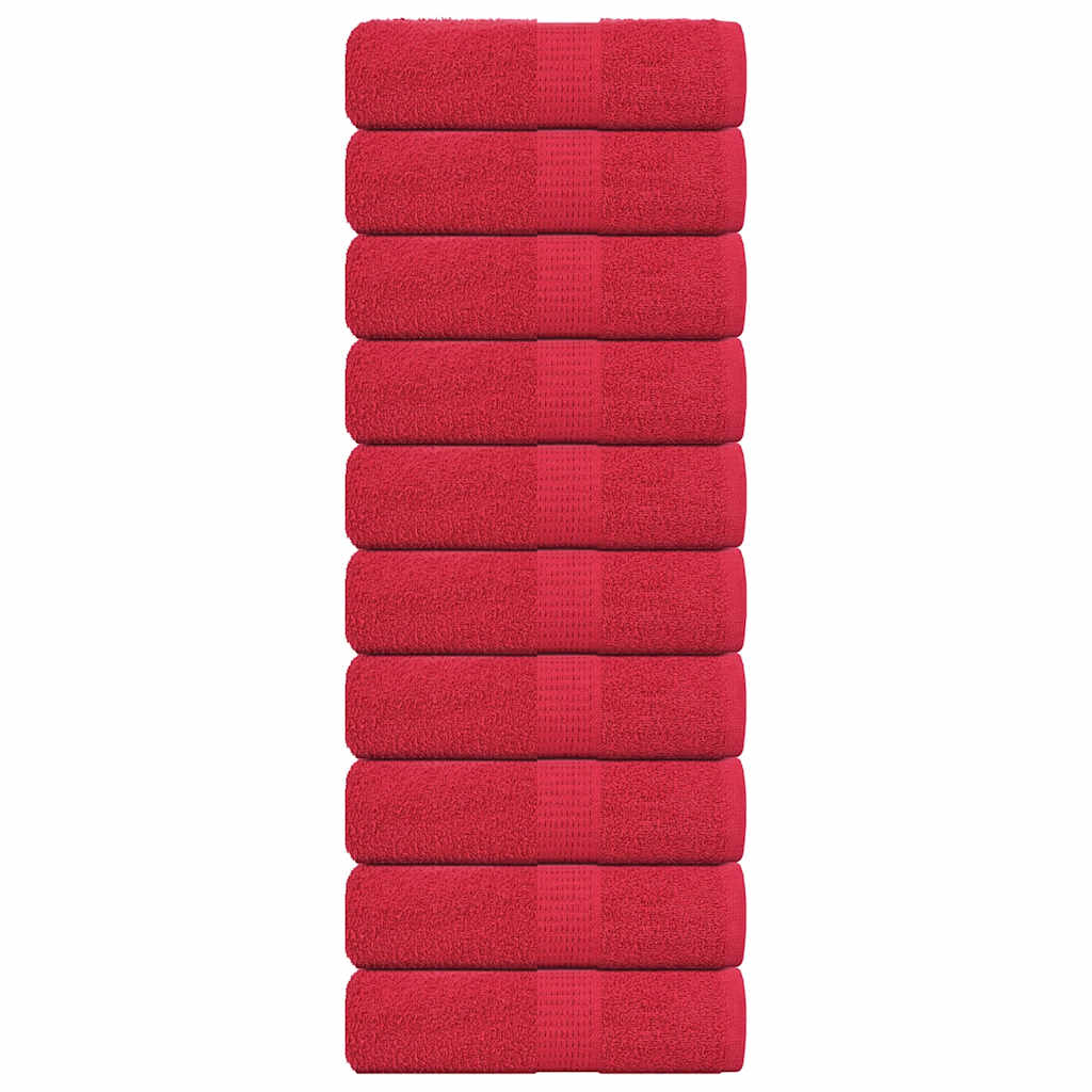 Sprchové Ručníky 10 Ks Červené 360 G/M² 100% Bavlna Červená