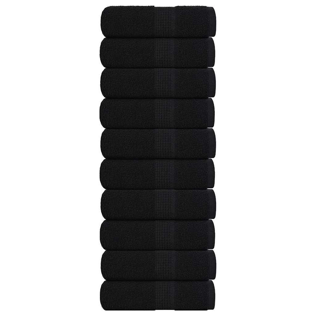 Ručníky Pro Hosty Frogn 10 Ks Černé 30X50 Cm 360 G/M²
