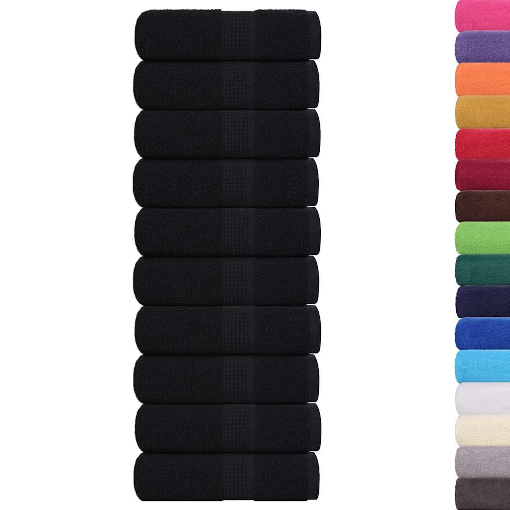 Ručníky Pro Hosty Frogn 10 Ks Černé 30X50 Cm 360 G/M²