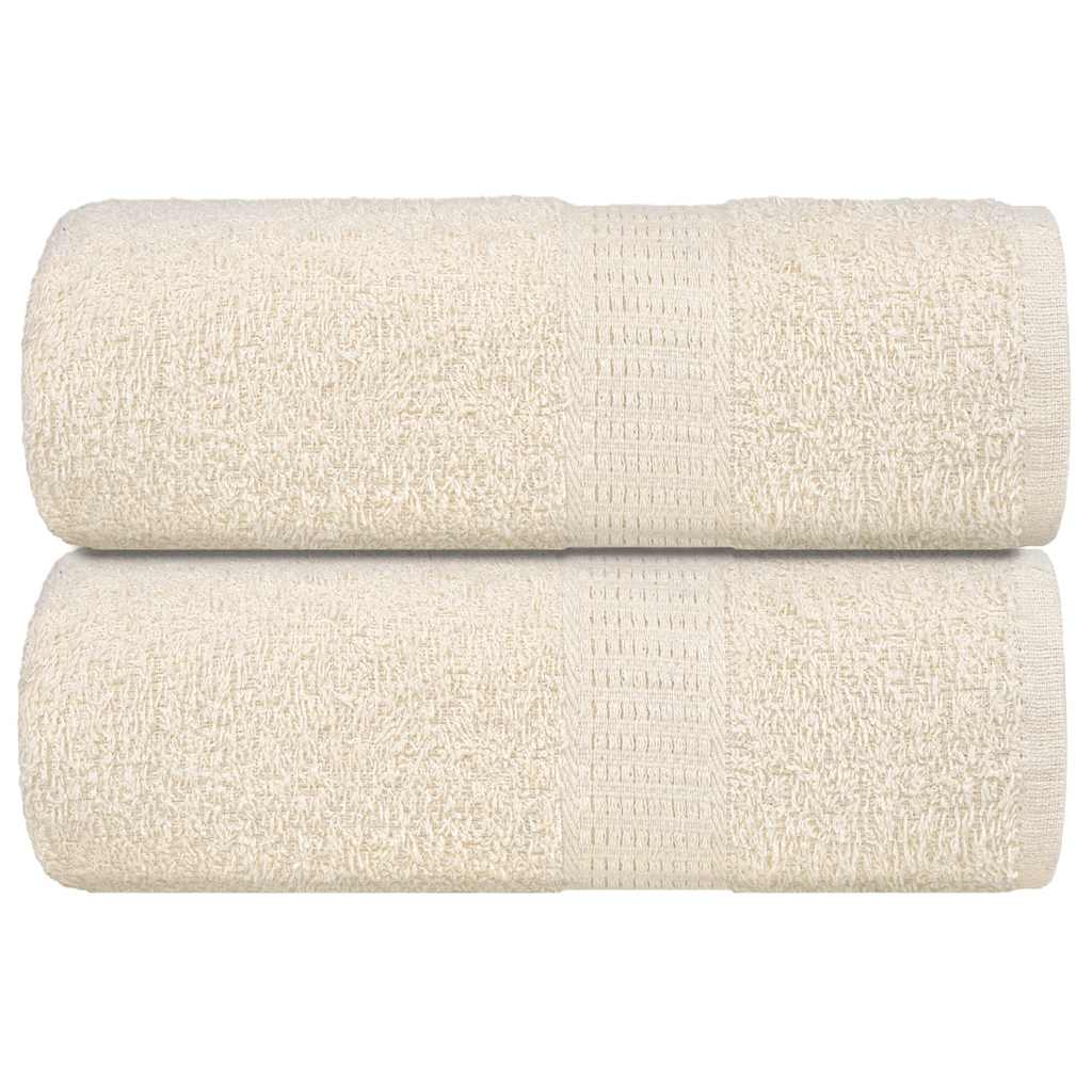 Sprchové Ručníky 10 Ks Krémové 360 G/M² 100% Bavlna Krémová