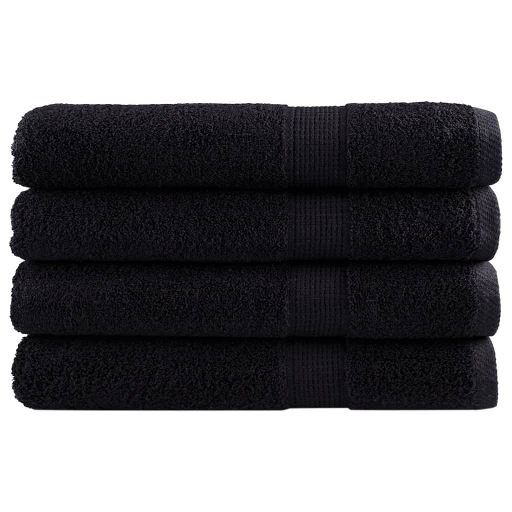 Premium Ručníky Solund 4 Ks Černé 600 G/M² Černá