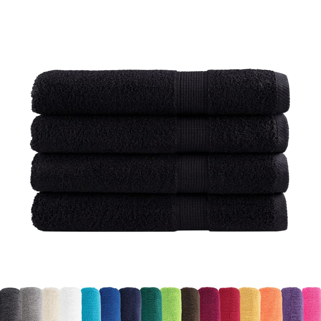 Premium Ručníky Solund 4 Ks Černé 600 G/M² Černá