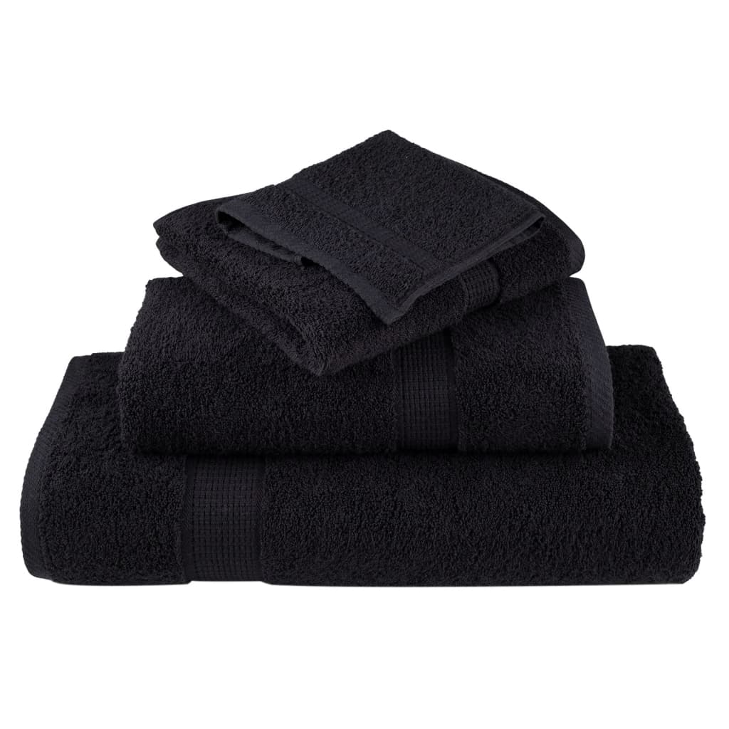 Premium Ručníky Solund 4 Ks Černé 600 G/M² Černá