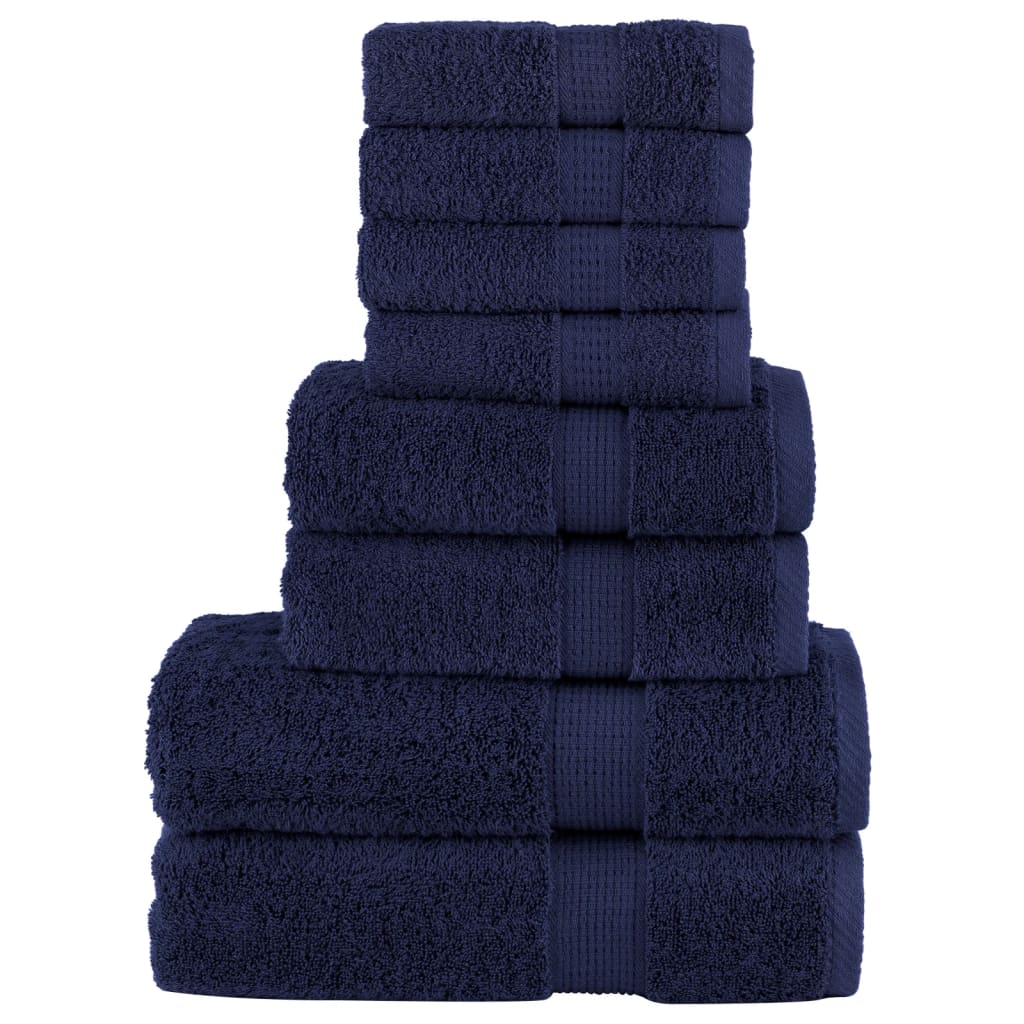 8Dílná Sada Ručníků Premium Solund Navy Modrá 600 G/M²
