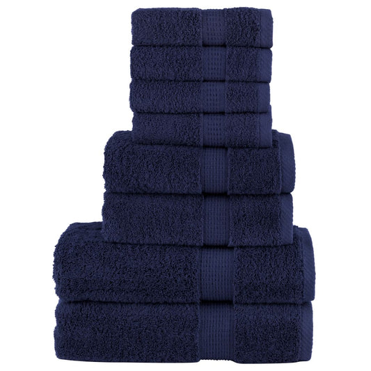 8Dílná Sada Ručníků Premium Solund Navy Modrá 600 G/M²