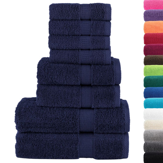 8Dílná Sada Ručníků Premium Solund Navy Modrá 600 G/M²