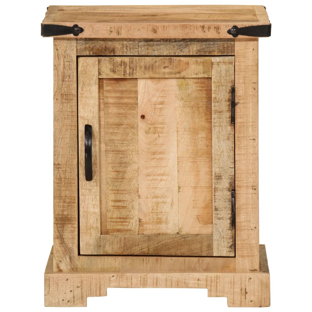 Noční Stolek 40 X 35 X 50 Cm Masivní Mangovníkové Dřevo Černá