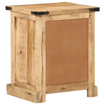 Noční Stolek 40 X 35 X 50 Cm Masivní Mangovníkové Dřevo Černá