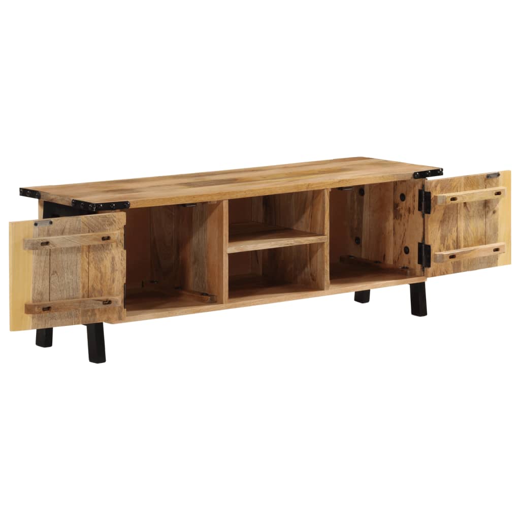 Tv Skříňka 110 X 35 X 40 Cm Masivní Mangovníkové Dřevo Antracitová