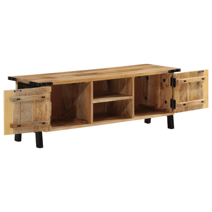 Tv Skříňka 110 X 35 X 40 Cm Masivní Mangovníkové Dřevo Antracitová