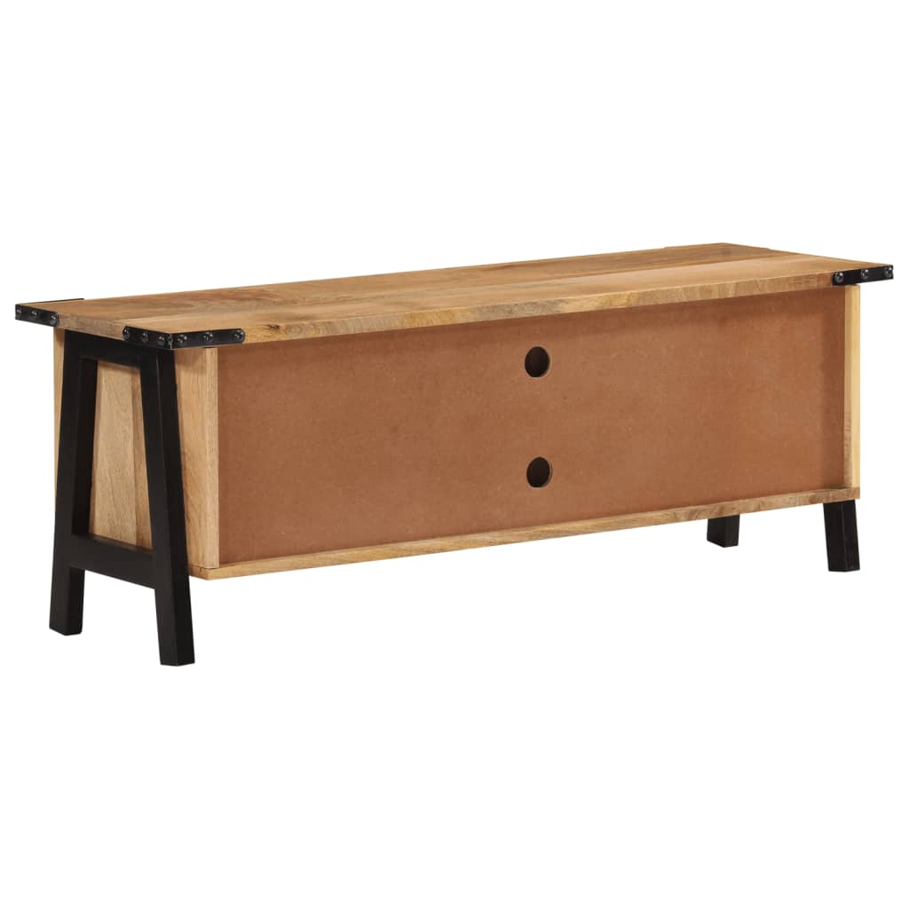 Tv Skříňka 110 X 35 X 40 Cm Masivní Mangovníkové Dřevo Antracitová