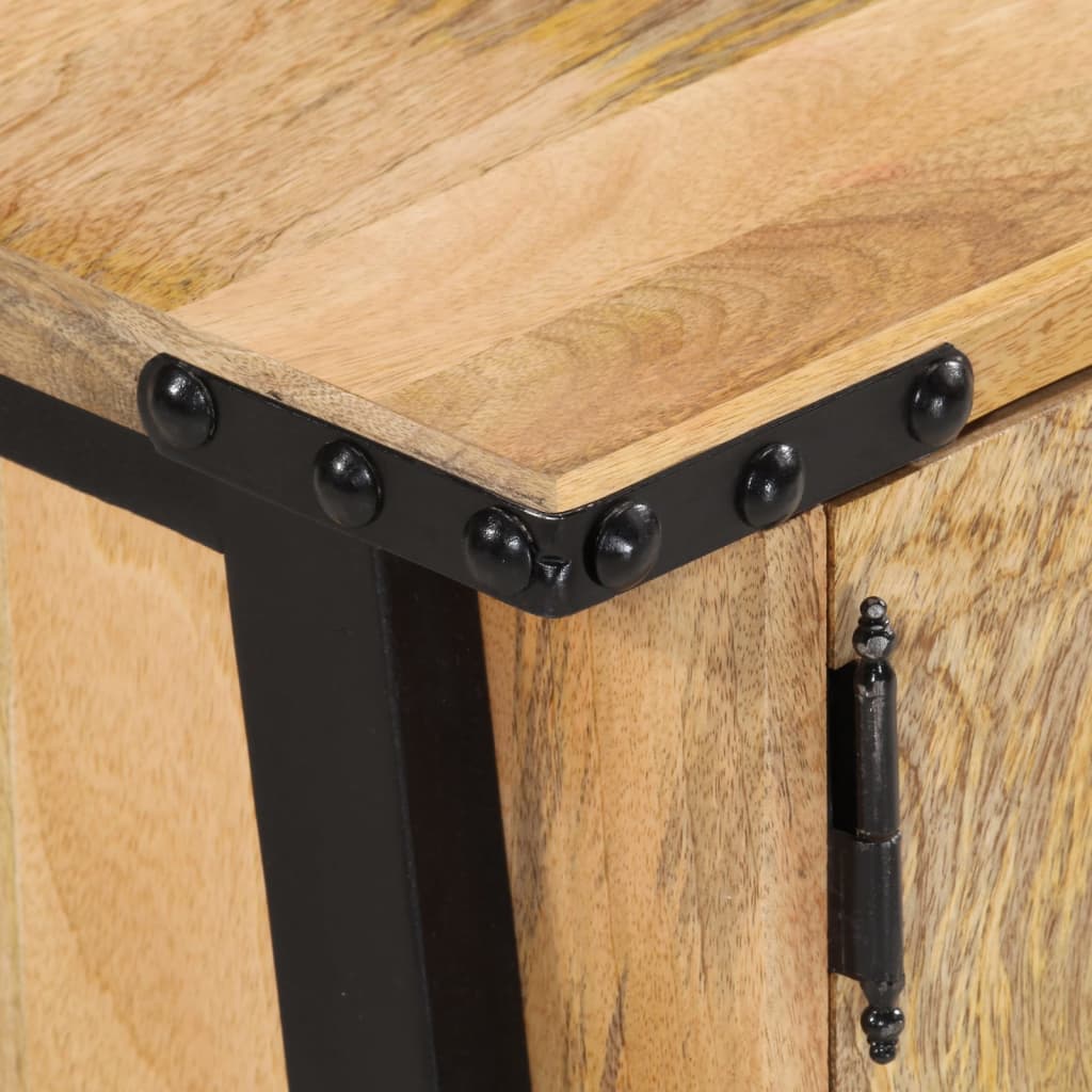 Tv Skříňka 110 X 35 X 40 Cm Masivní Mangovníkové Dřevo Antracitová