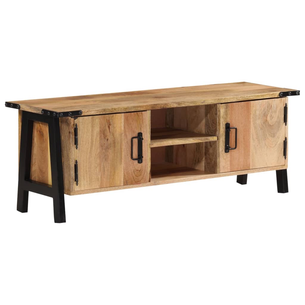 Tv Skříňka 110 X 35 X 40 Cm Masivní Mangovníkové Dřevo Antracitová