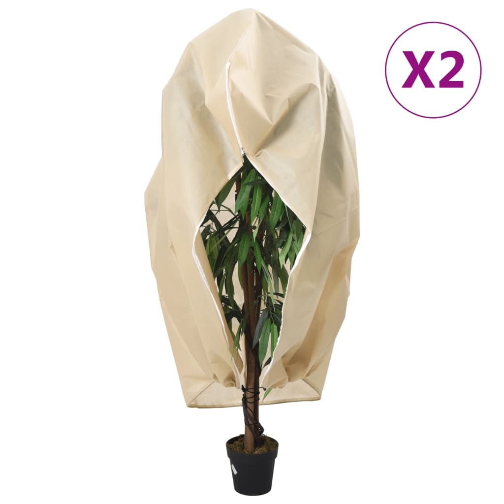 Ochranné Návleky Na Rostliny Na Zip 10 Ks 70 G/M² 3,93 X 3,5 M Béžová