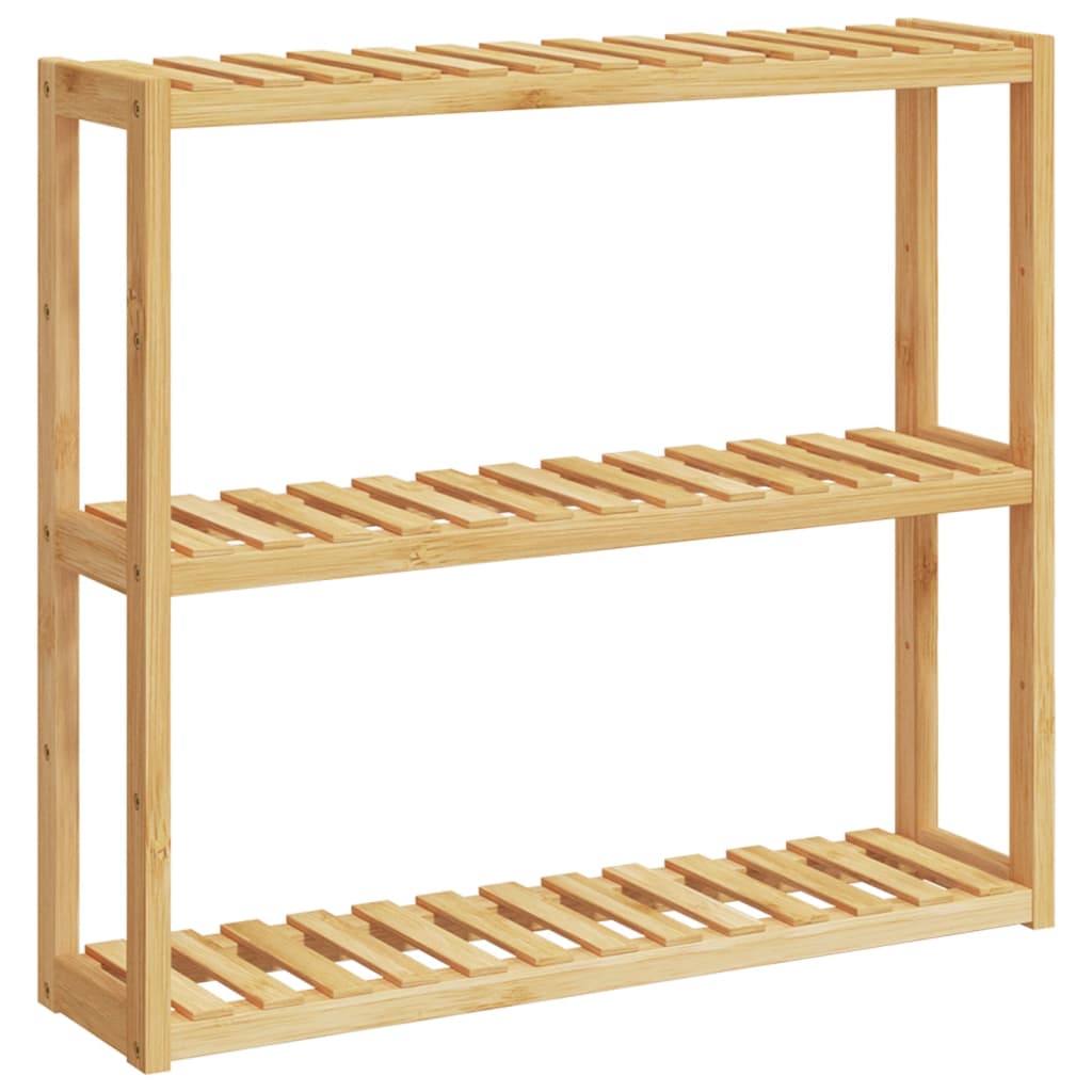 Koupelnový Regál 3Patrový Nástěnná 60 X 15 X 54 Cm Bambus