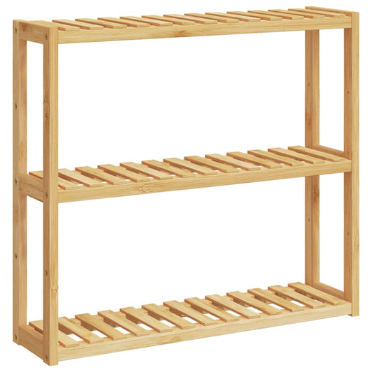 Koupelnový Regál 3Patrový Nástěnná 60 X 15 X 54 Cm Bambus