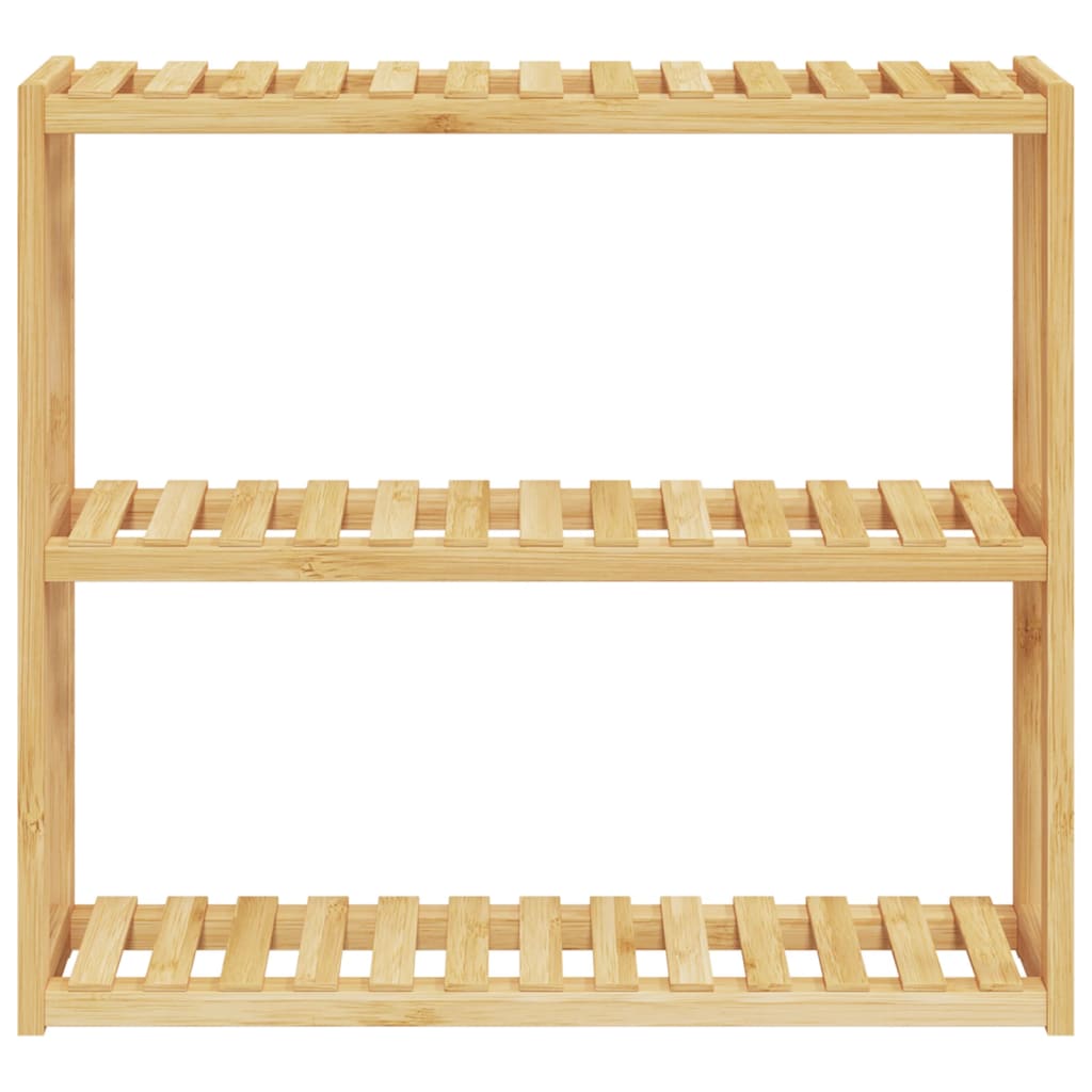 Koupelnový Regál 3Patrový Nástěnná 60 X 15 X 54 Cm Bambus