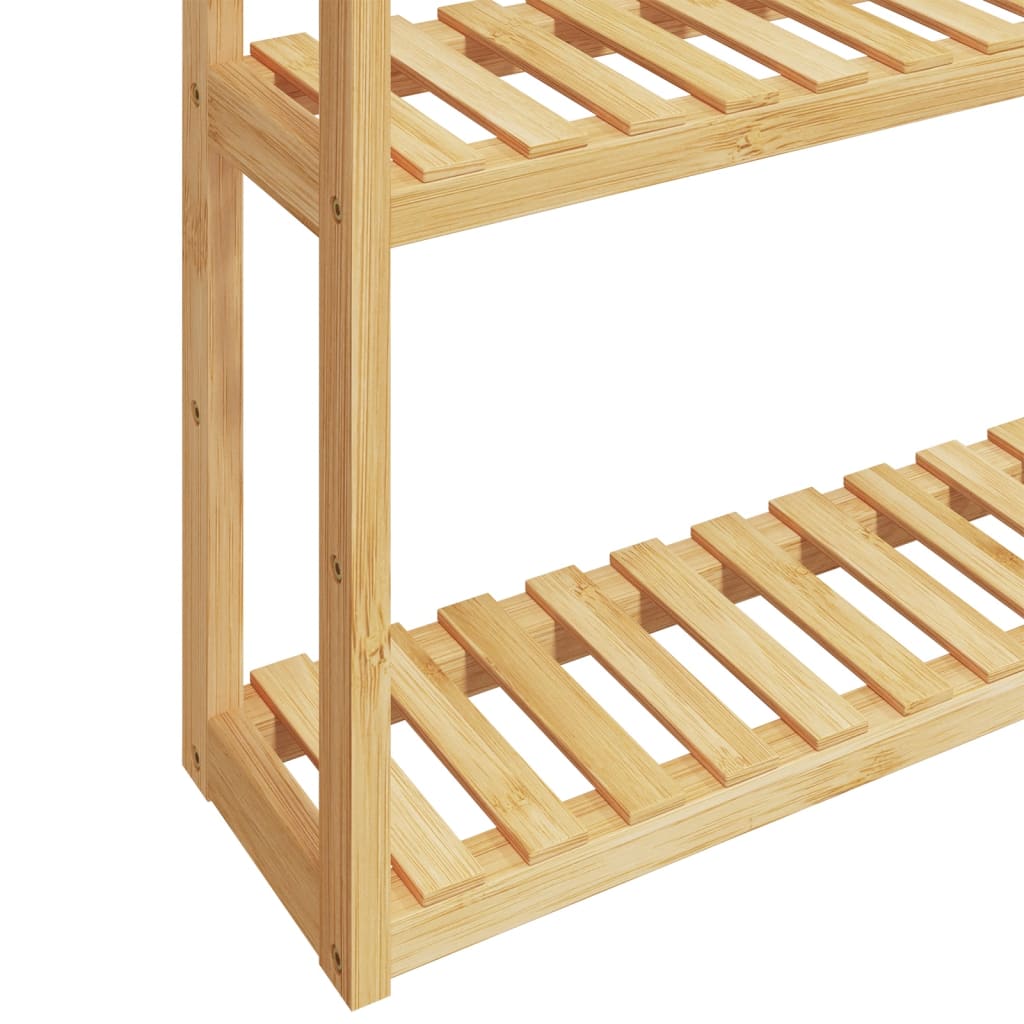 Koupelnový Regál 3Patrový Nástěnná 60 X 15 X 54 Cm Bambus