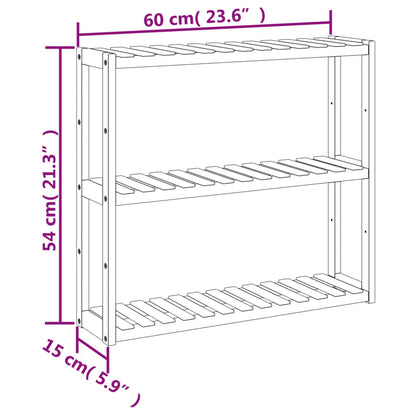Koupelnový Regál 3Patrový Nástěnná 60 X 15 X 54 Cm Bambus