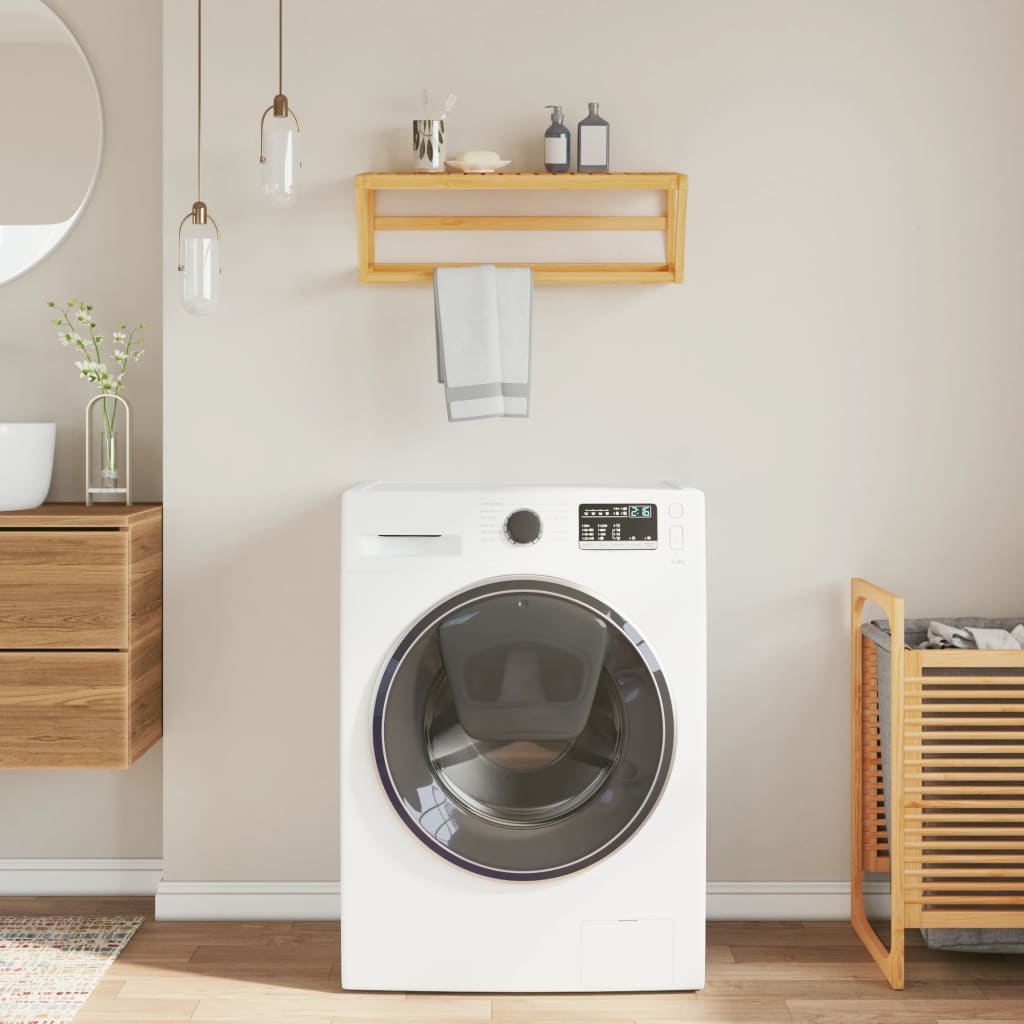 Nástěnná Police Na Ručníky 60 X 25 X 20 Cm Bambus