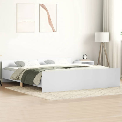 Rám Postele Bílý Small Single Kompozitní Dřevo Bílá