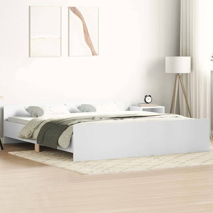 Rám Postele Bílý Small Single Kompozitní Dřevo Bílá