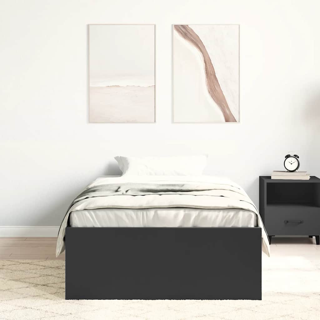 Rám Postele Černý 90 X 200 Cm