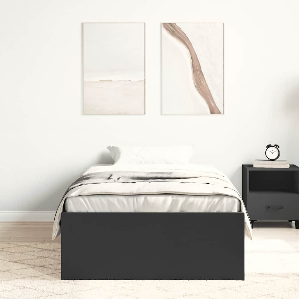 Rám Postel Černý 90 X 190 Cm