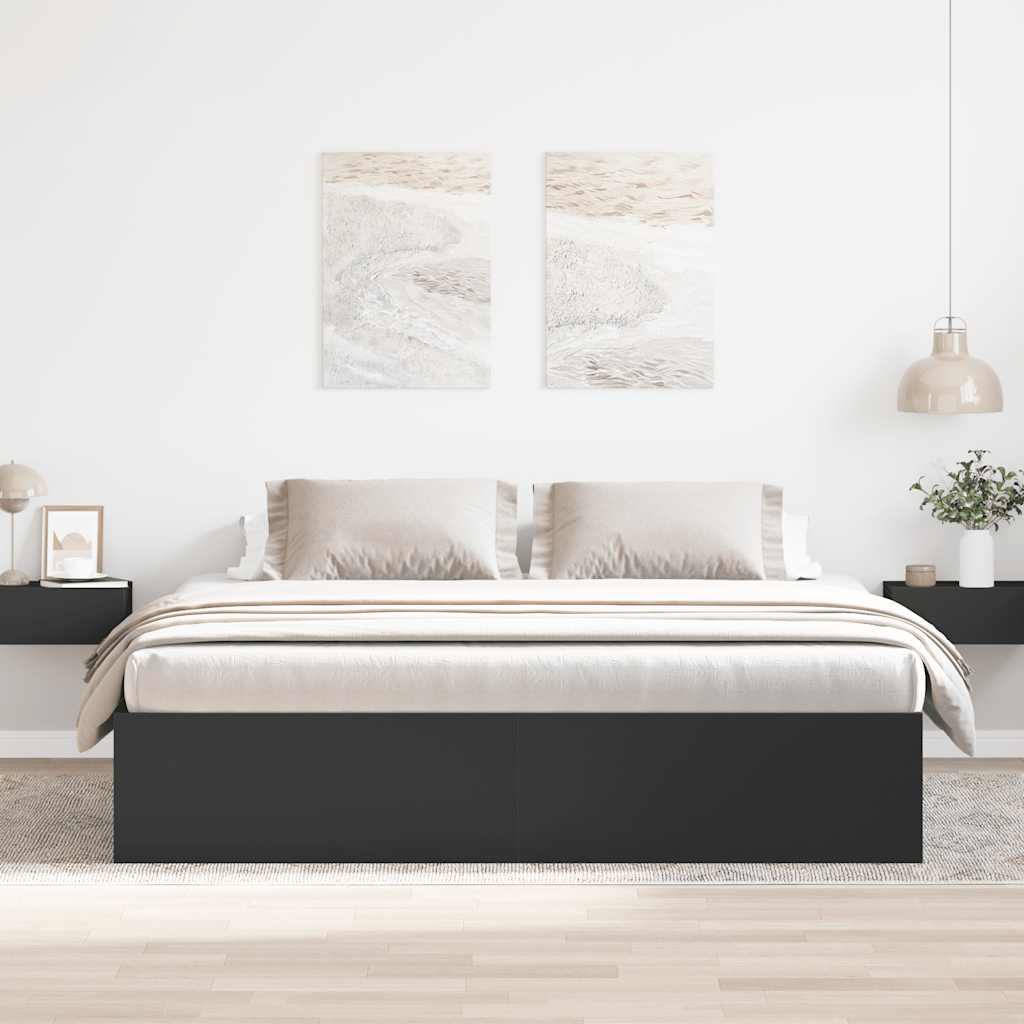 Rám Postele Černý 180 X 200 Cm Super King Size