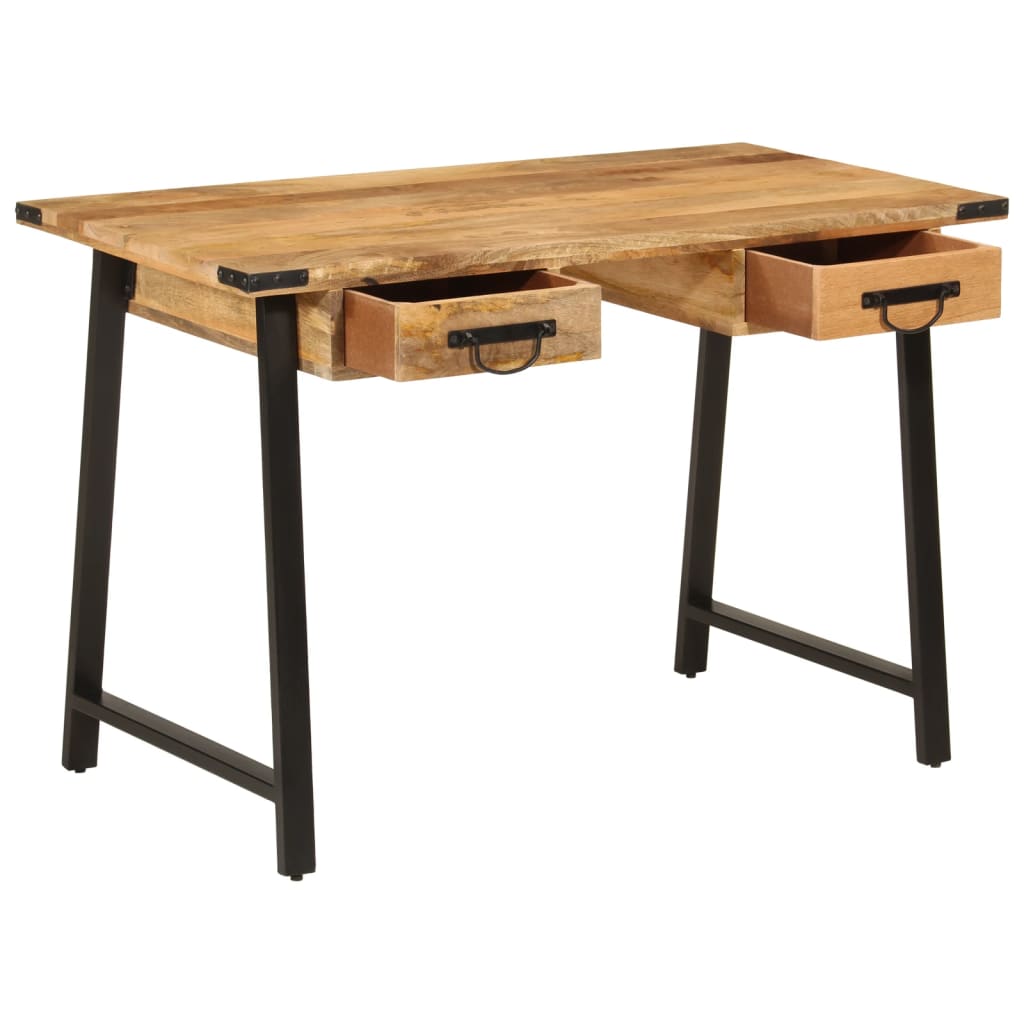Psací Stůl Se Zásuvkami 105X55X70 Cm Masivní Mangovník A Železo