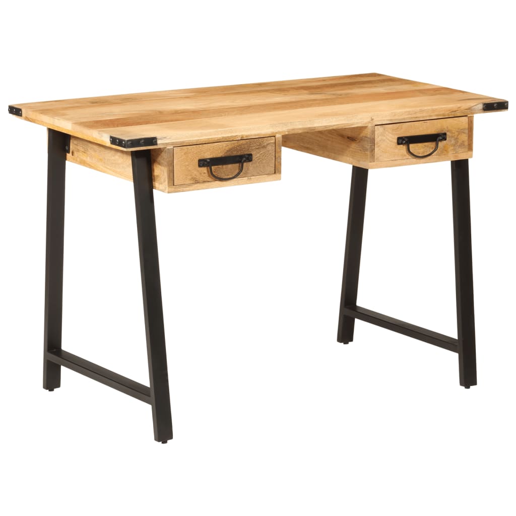 Psací Stůl Se Zásuvkami 105X55X70 Cm Masivní Mangovník A Železo