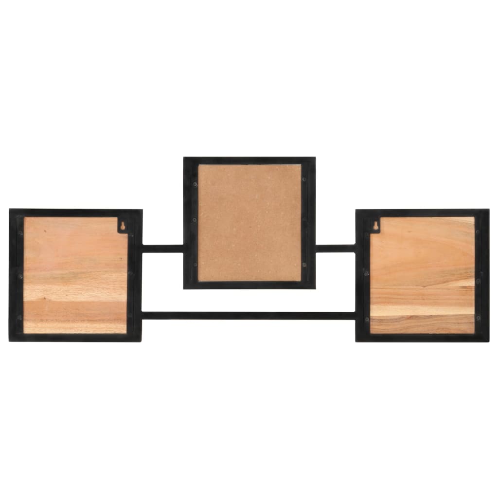 Nástěnný Věšák 90 X 1 X 35 Cm Masivní Akáciové Dřevo A Železo