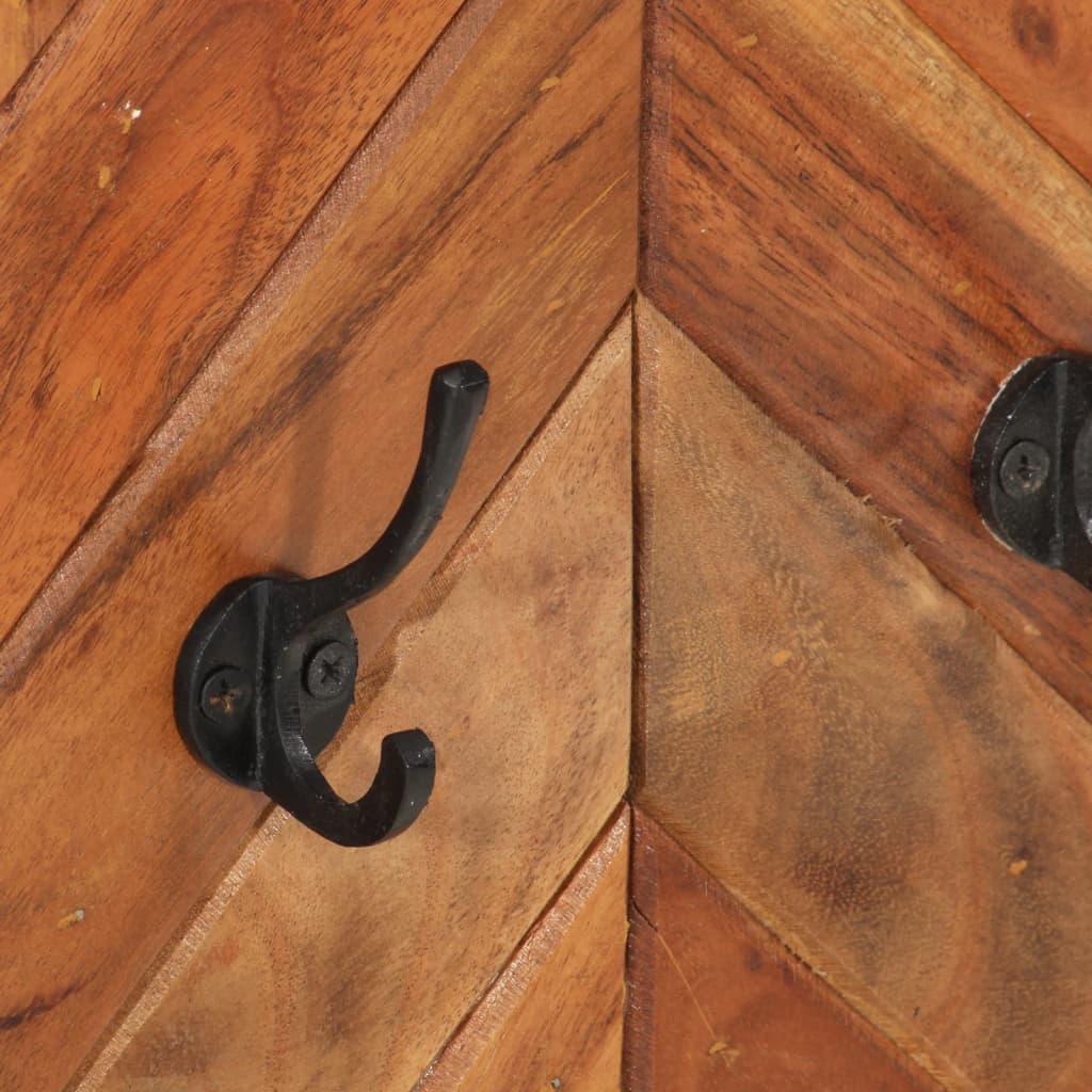 Nástěnný Věšák 90 X 1 X 35 Cm Masivní Akáciové Dřevo A Železo