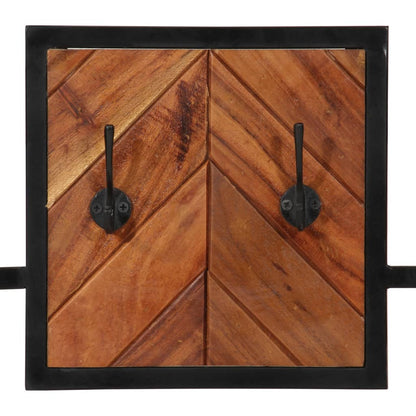 Nástěnný Věšák 90 X 1 X 35 Cm Masivní Akáciové Dřevo A Železo