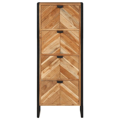 Koupelnová Skříňka 40 X 30 X 100 Cm Masivní Akácie A Železo